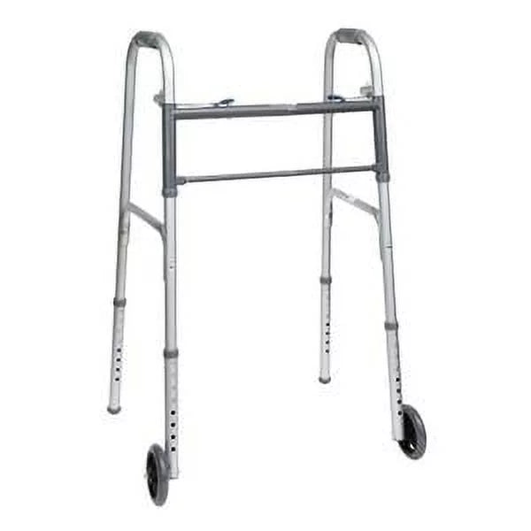 wheels, Capacity 2 Button Walker lb ProBasics Weight Adult Steel 350 w/