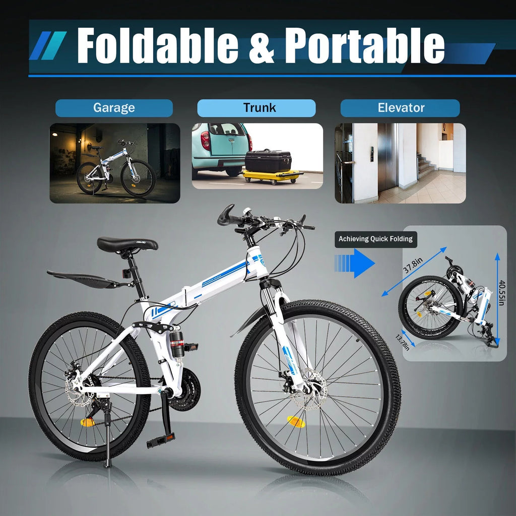 Brake SHZICMY Bikes Dual Men Disc Bicycle 21 26" Folding Mountain Speed School Bike MTB