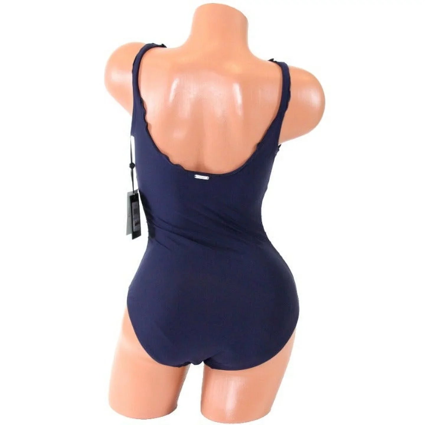 Womens Ruffle One Solid DKNY Shirred Piece Swimsuit