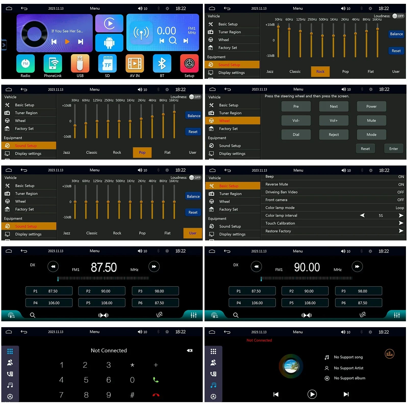 wireless View carplay/auto Rear Support mp5 Bluetooth TF/USB Player Radio 2DIN Car Universal Camera FM 6.86" Receiver