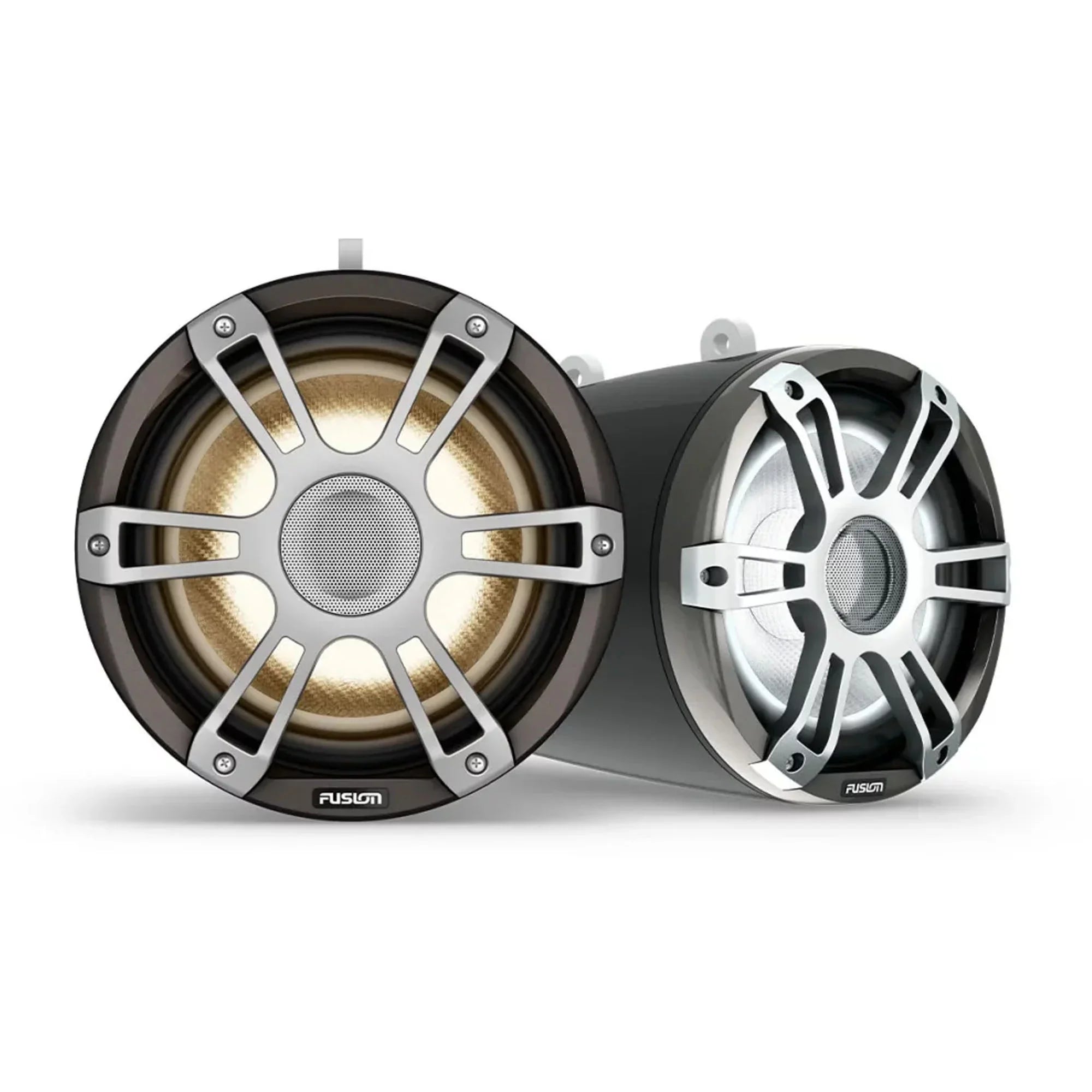 Universal Bars SG-FLT883SPG Gray Tower Pair, SG-FTMNTUNI 1.31"-2.5" Brackets, Fixed Grille Mount Speakers Sports 8.8" with Fits Fusion LED