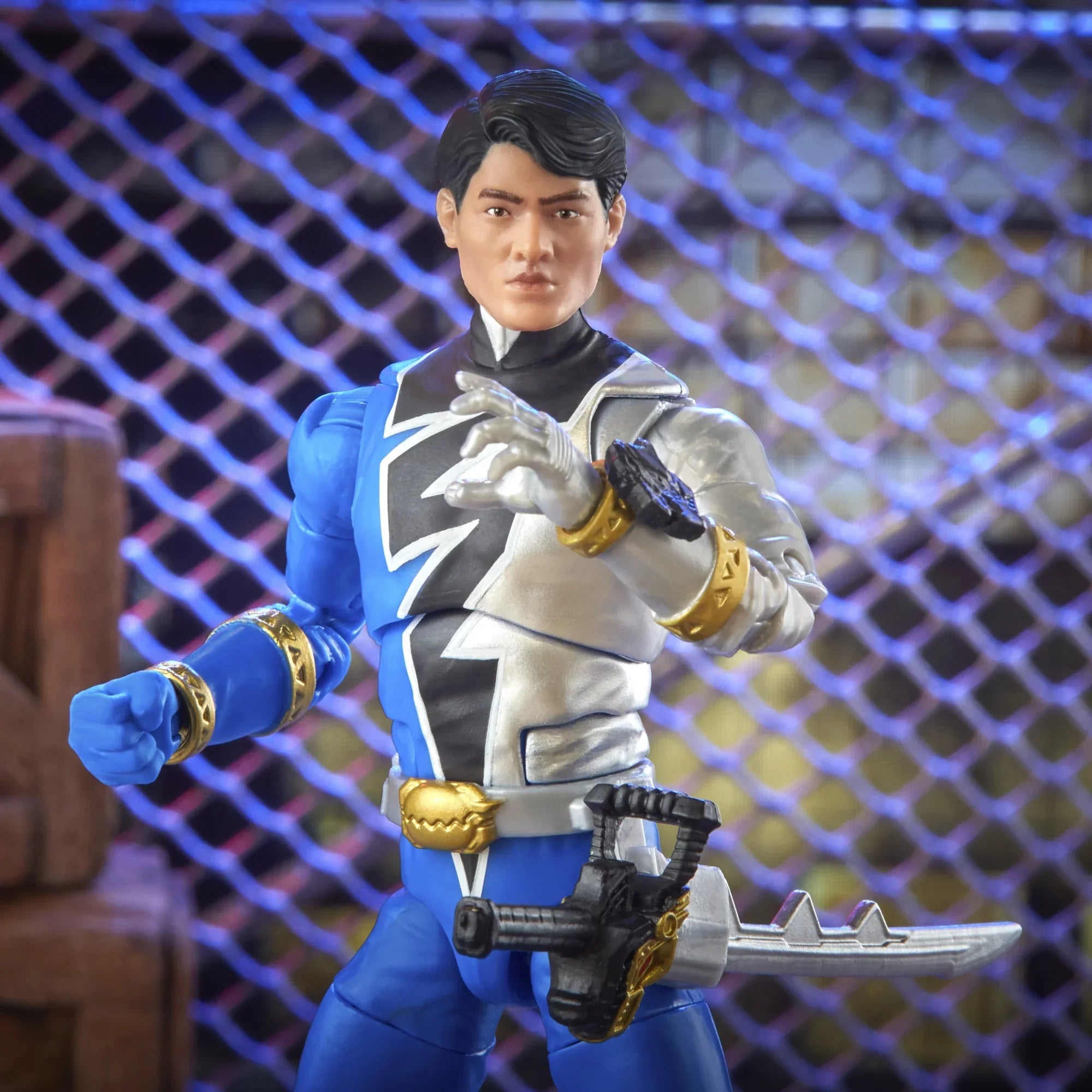 Power Dino Lightning with Toy Blue Collectible Action Rangers 6-inch Collection Premium Figure Fury Ranger Accessories