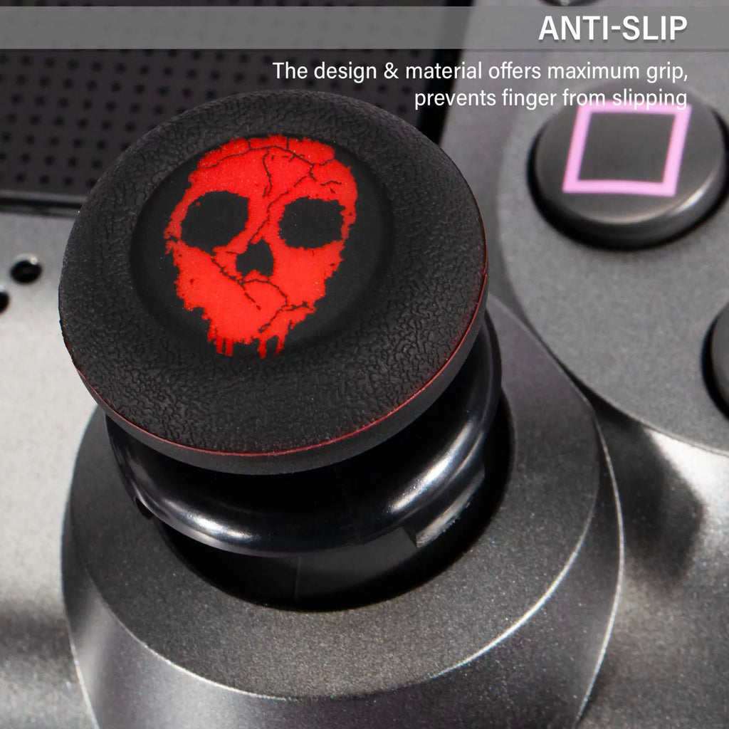 (Ghost PS5 Cover PS4 Red) FPS Silicone Thumbstick Printing & Controller for 2 Dualsenese Extender Playrealm & Sets Grip Rubber