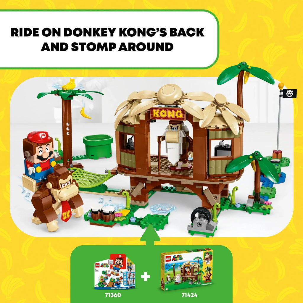 with Collectible Buildable Super and Set, Mario Kong for 71424 House Gift Game Fun Super 8-10 Donkey Figures Tree Cranky 2 Expansion LEGO Kong, Birthday Year Donkey Kids, Kong’s Old Mario