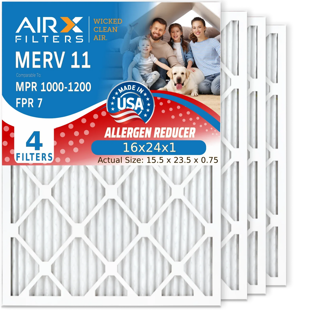 Comparable Air 16x24x1 & Made Filters Furnace 4 Pack MPR FILTERS 1200 MERV 1000, MPR FPR Electrostatic WICKED Air Premium Pleated Filter HVAC 16x24x1 USA to Filter AIRX Conditioner AIR. 11 7 by CLEAN