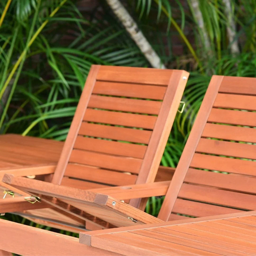 Capacity: Eucalyptus Patio Set, 8 Rectangular Amazonia Extendable 9-Piece Seating Brooks Dining