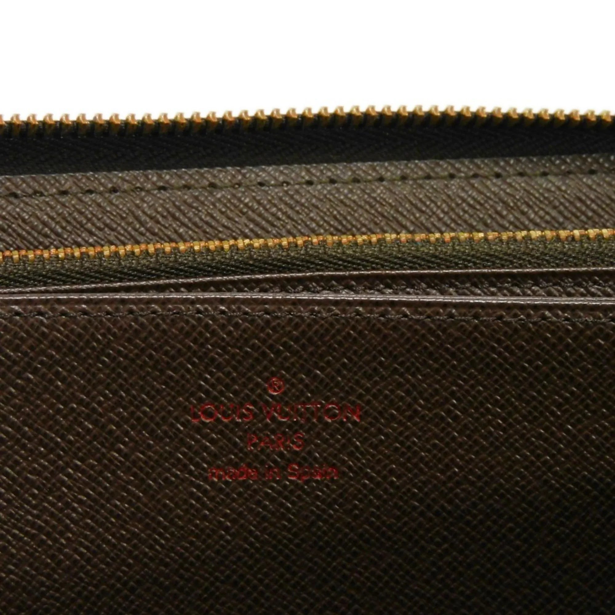 Zipper New Zippy Damier Pre-Owned (Good) Vuitton Men's Brown Pattern N41661 Wallet Ebene Checkered Long Logo Round Women's