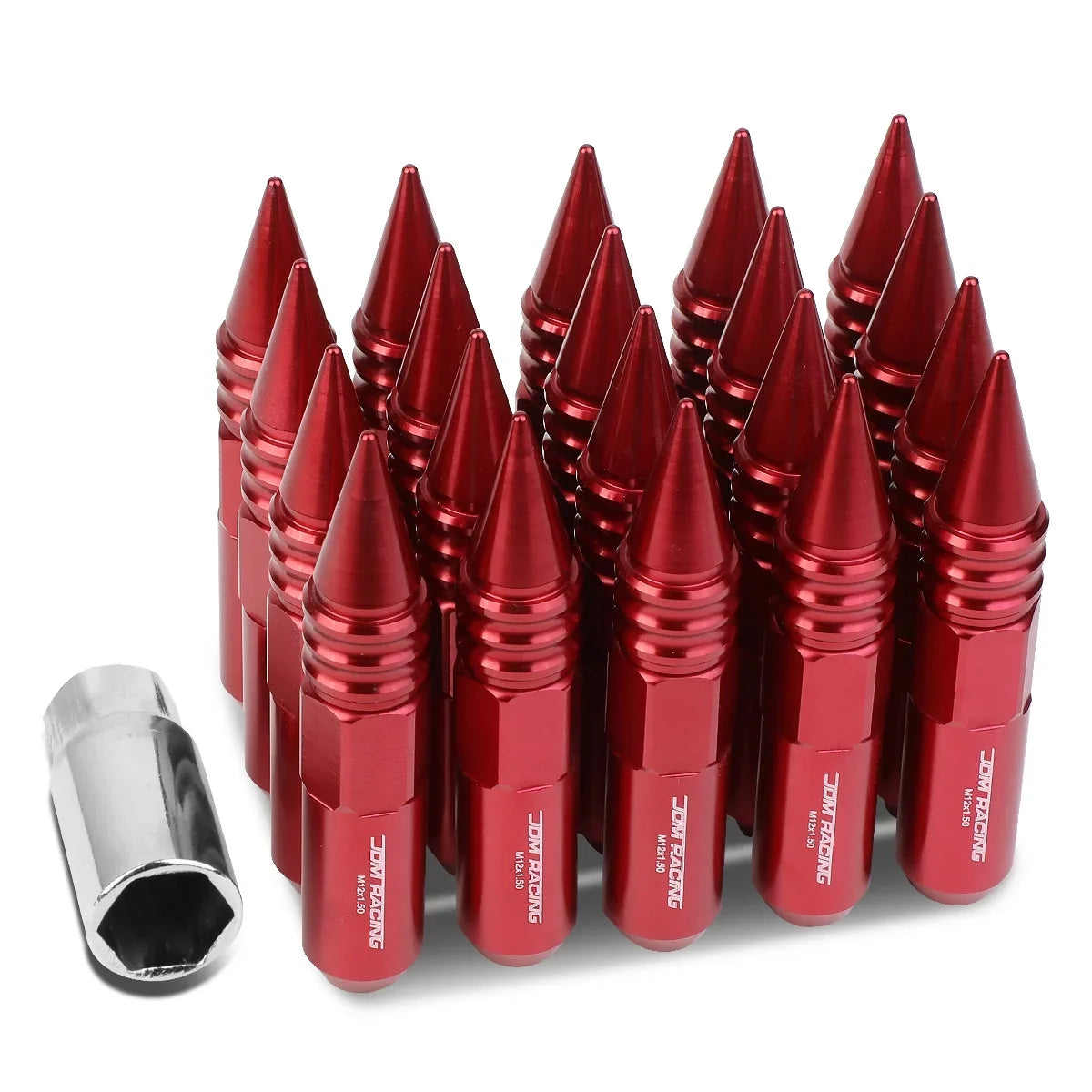 '+ M12 Lug x Drive Nuts Alloy 20-Piece LN-ZTL-9030-15-RD Deep Wheel Extension (Red) DNA Aluminum Motoring 1.5