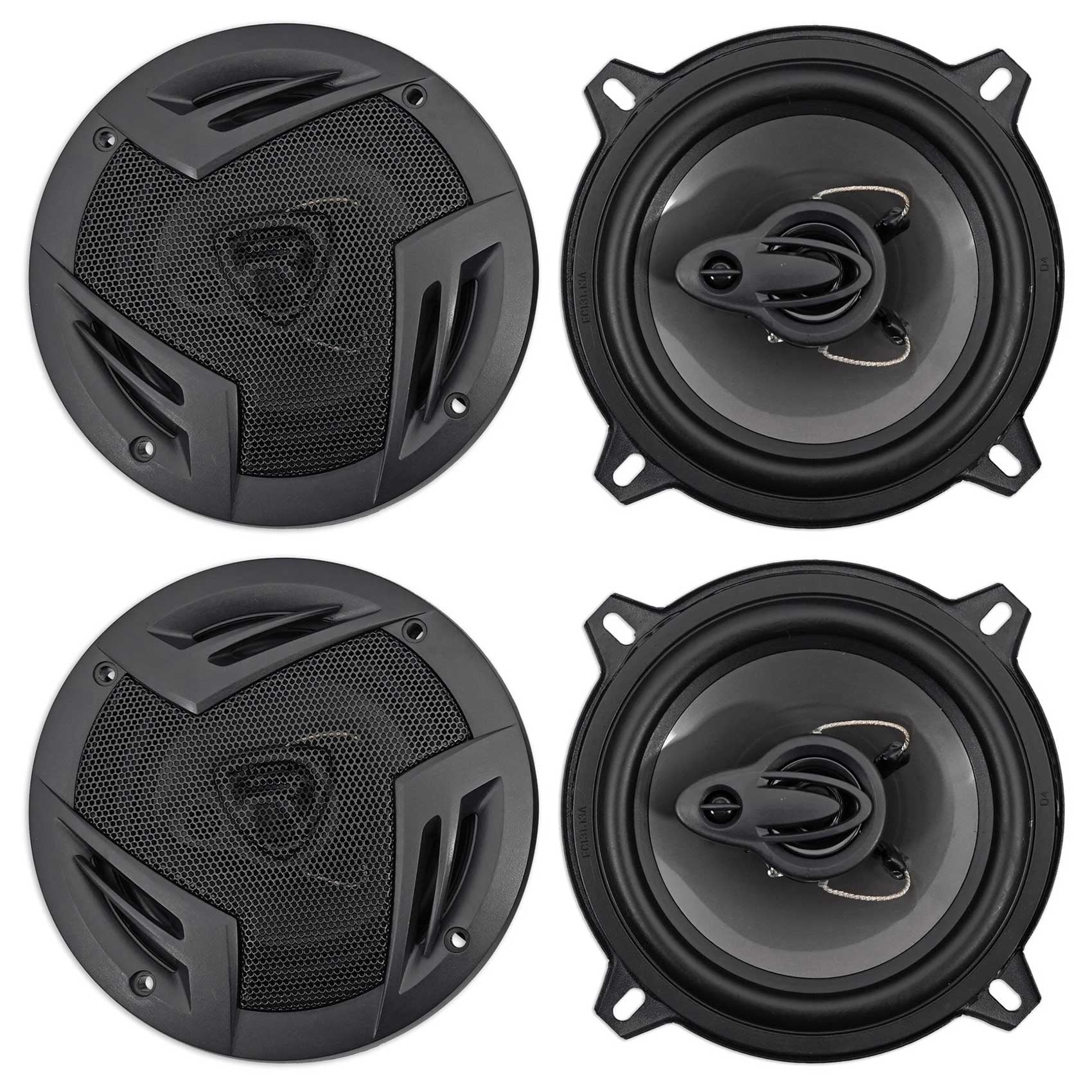 Car RMS Watts (4) RV5.3A Rated 1200 Rockville Watts/200 5.25" Speakers CEA 3-Way