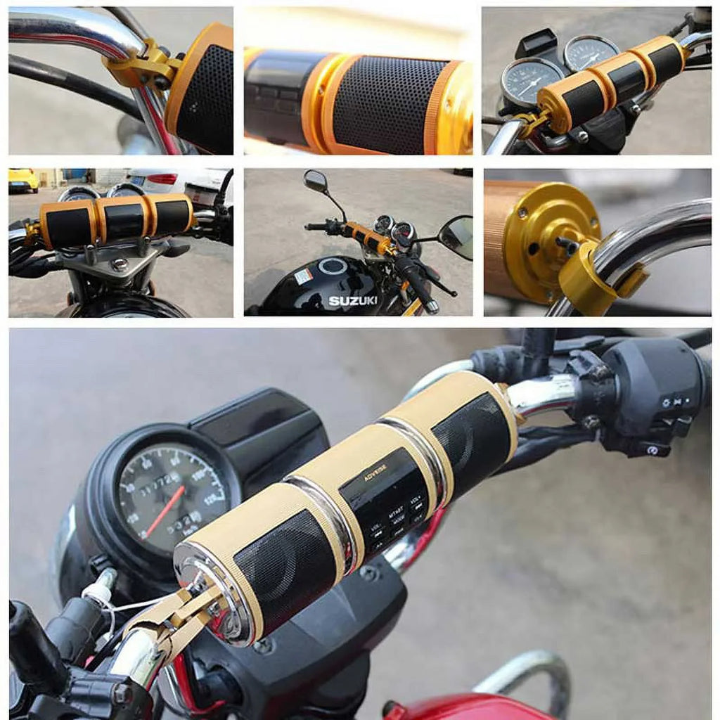 TF Bluetooth Stereo FM Motorcycle Motorbike Speaker Audio Radio Card USB MP3 Waterproof Resistant Player V2.1+ EDR