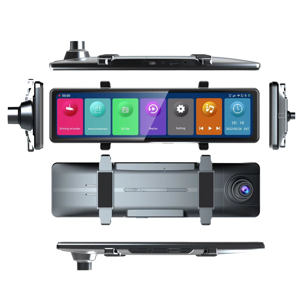 Safety Video Mirror Camera 2.5K Camcorder Recorder Cameras Screen Rearview for Recorder Touched BT Cam Car Car Recording Pinnaco Dash Driving Enhanced Auto Car Clear 3