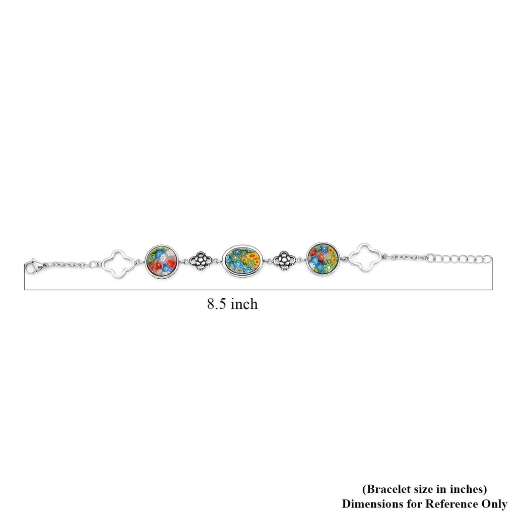 for Stainless Steel 6.75" Mothers Day LC Glass Mom Bracelet Stylish Gifts for Women Jewelry Costume dimension Oval Unique Birthday Shop Fashion