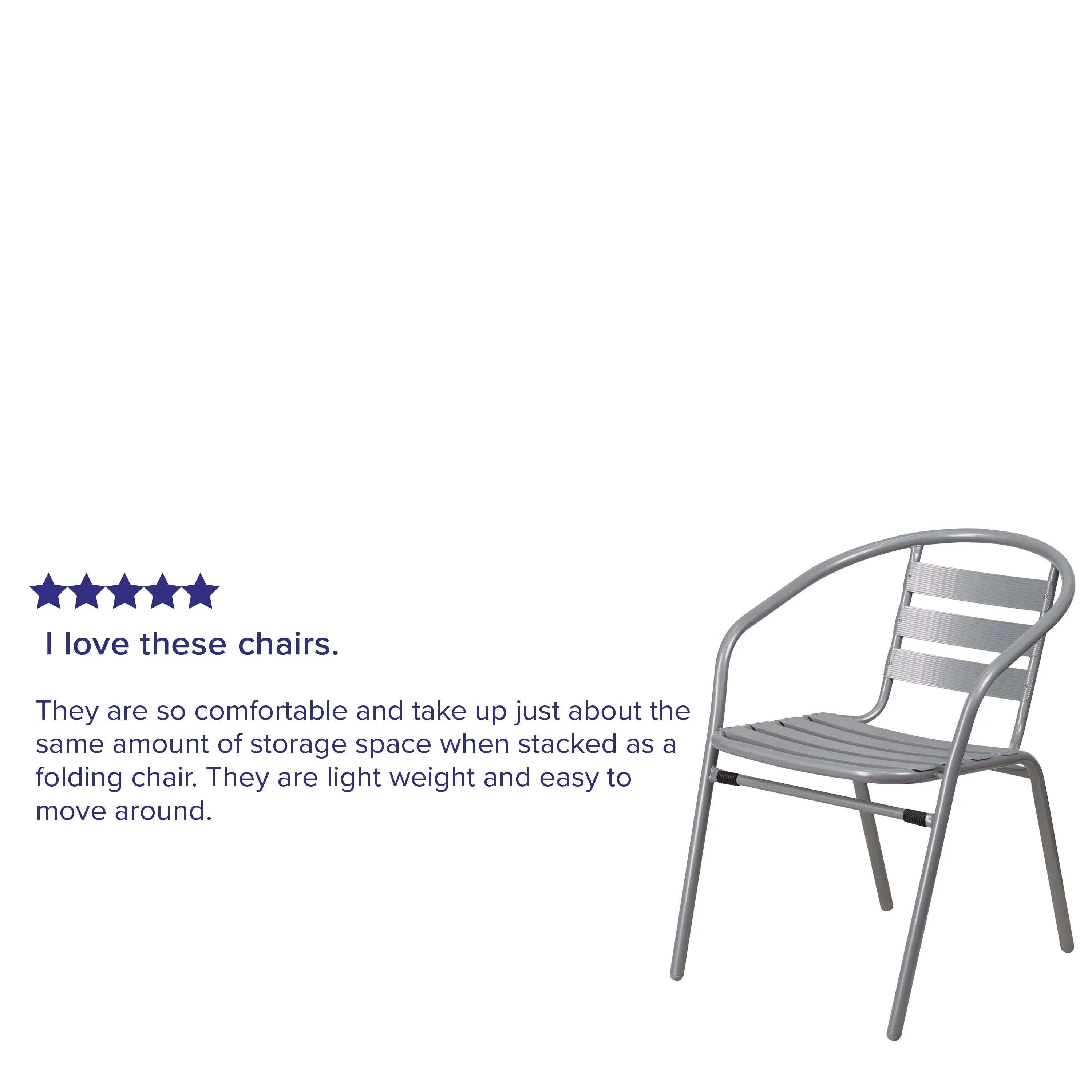 with Pack Silver Aluminum Metal Flash 4 Chair Furniture Slats Restaurant Stack