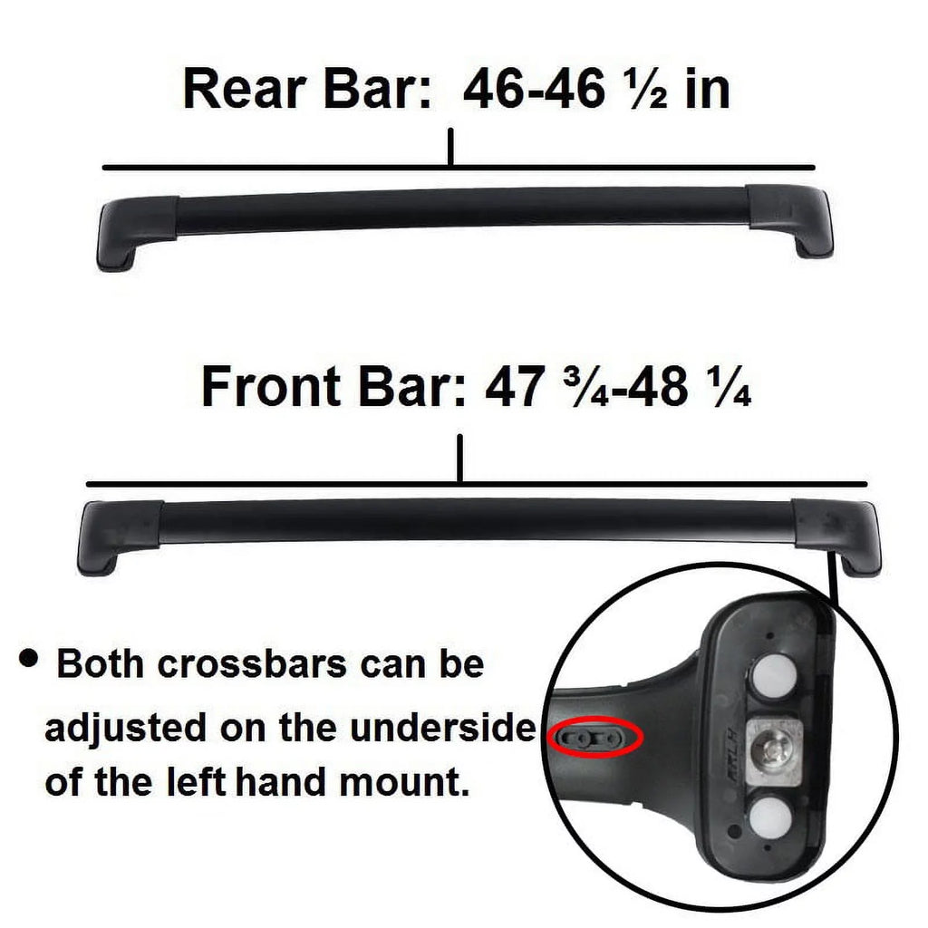 Rack SE Set Highlander XLE a Black Crossbars 2014-2019, Roof Toyota Cargo Aluminum Rack Limited 2pcs, Limited Platinum Replacement BRIGHTLINES of Top For