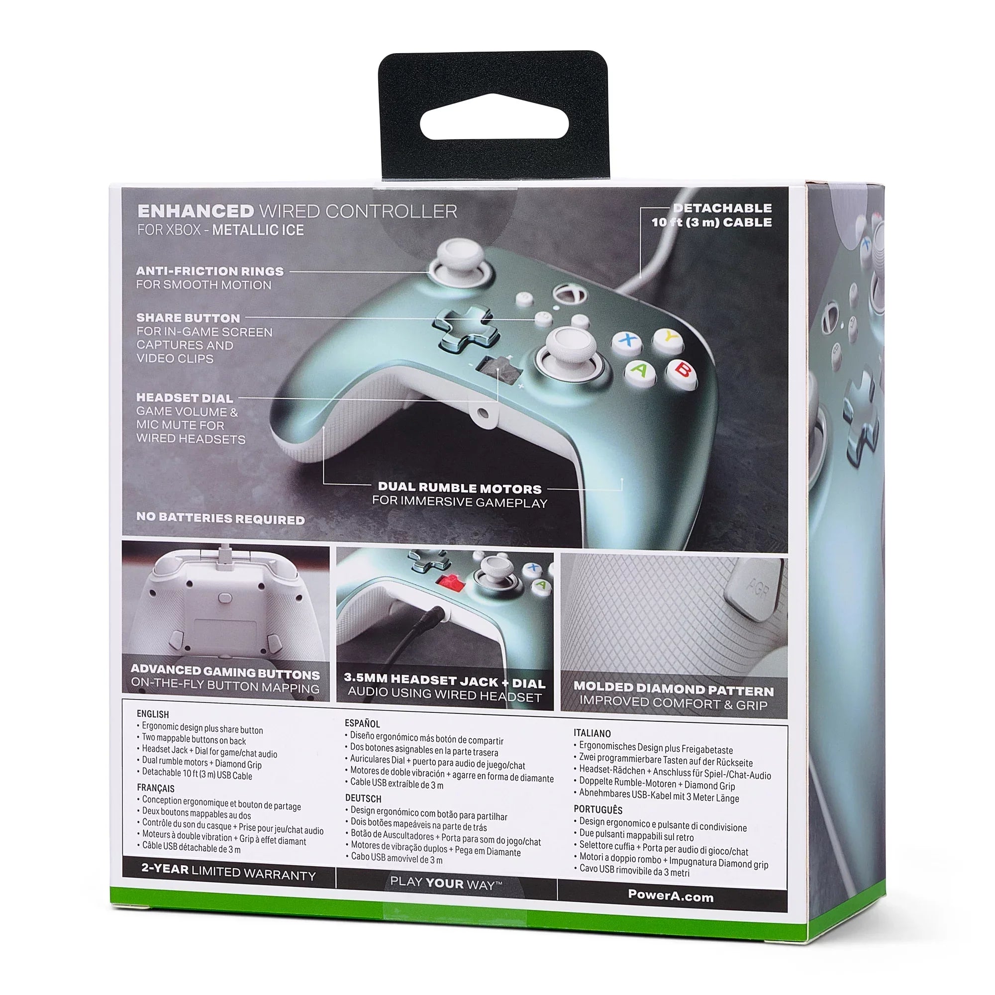 PowerA Controller Xbox Series Metallic Wired Ice X|S - Enhanced for