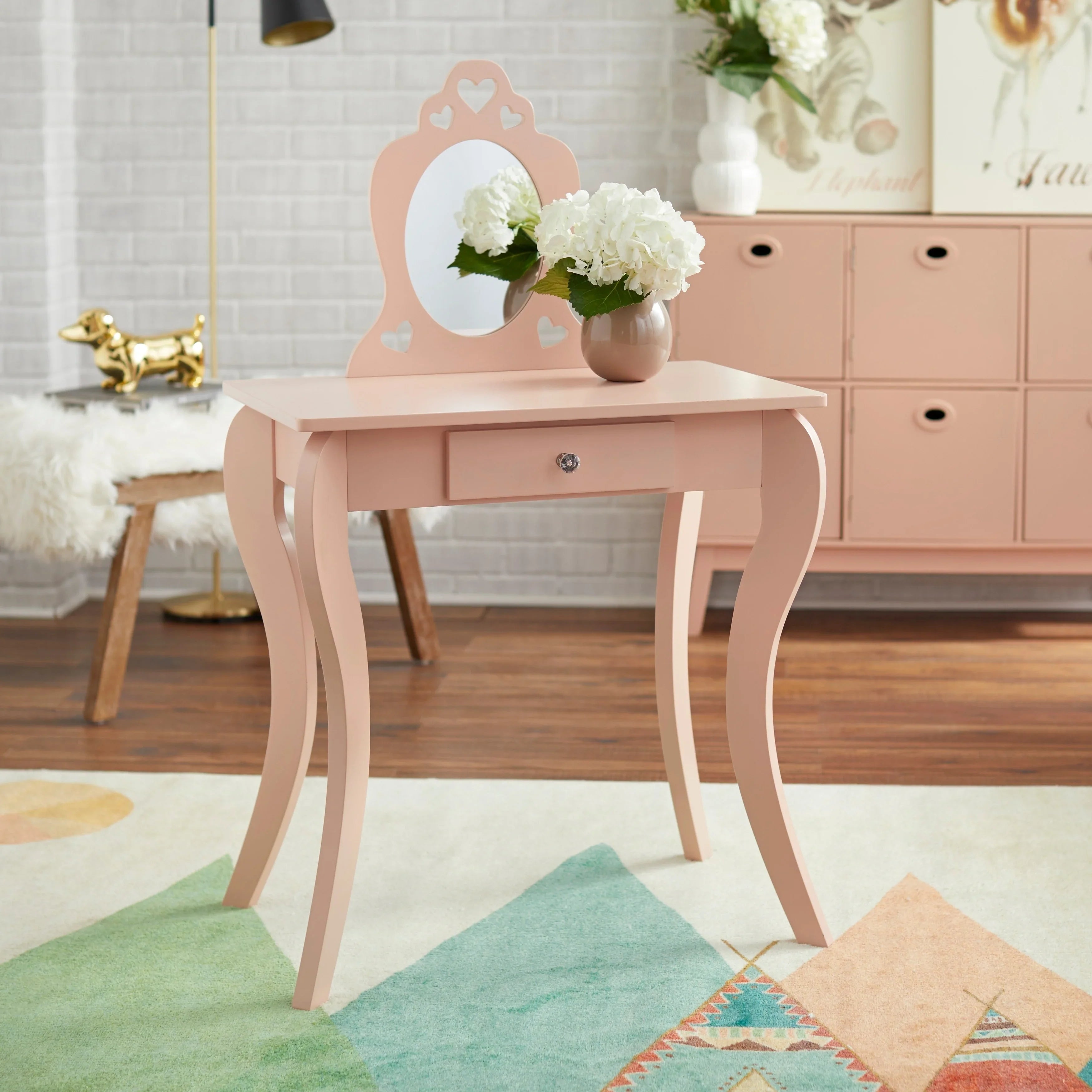 Set Simple White Vanity Alyssa Living Kids