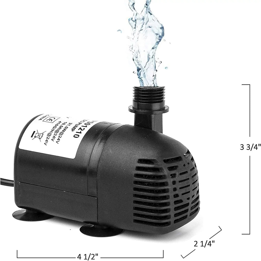 Pack 410GPH, Pond, DC Brushless Aquarium Solar 12V Pump, 24V 1 410GpH - for Submersible Fish liquid Fountain, and