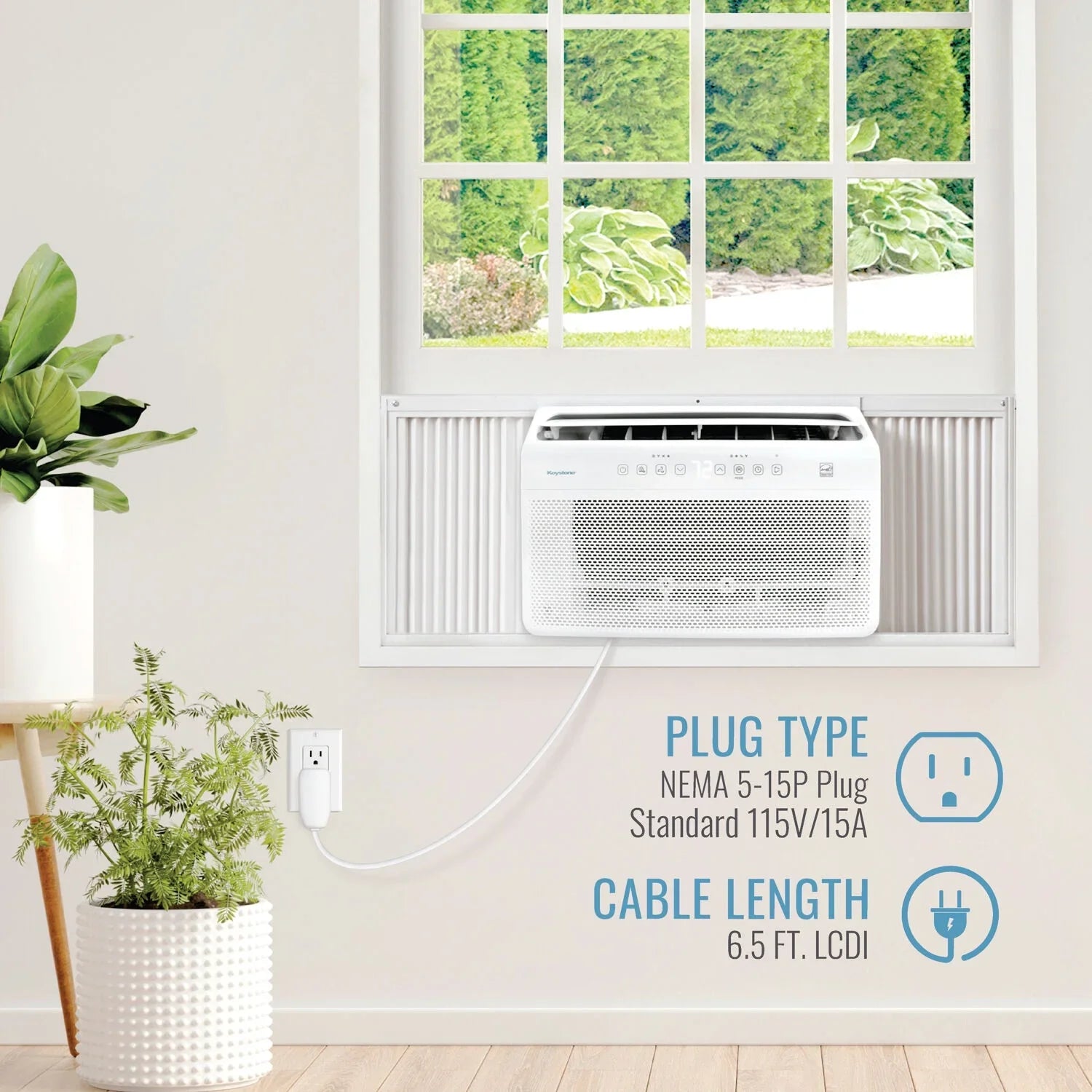 with 8,000 Mounted Inverter Window Control BTU Remote Conditioner Air Keystone