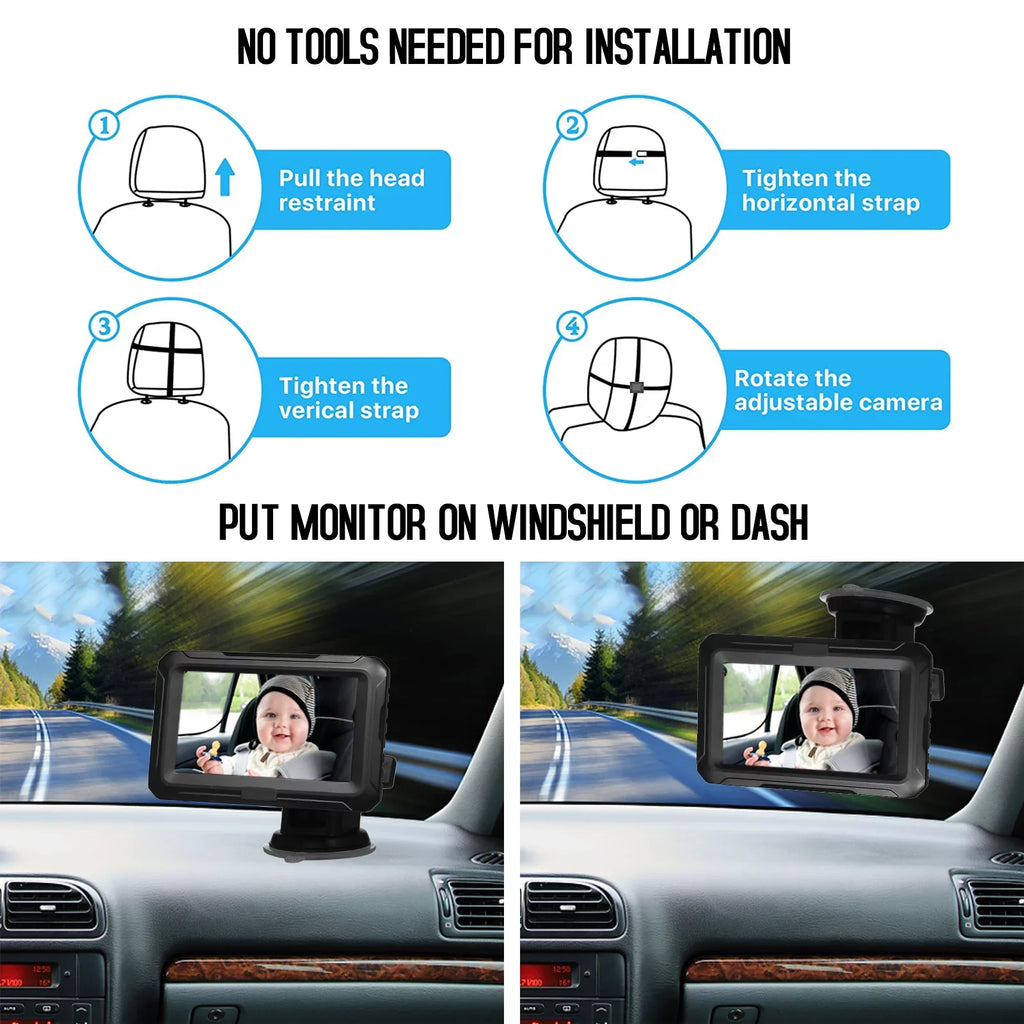 IPS Adjustable Function Wide Vision IPS Invigilator,IPS Vision Adjustable Monitor Camera Screen 4.3'' Nebublu Camera Mirror View View Kids Monitor Screen Wide Function 4.3'' Baby Screen Baby Wide