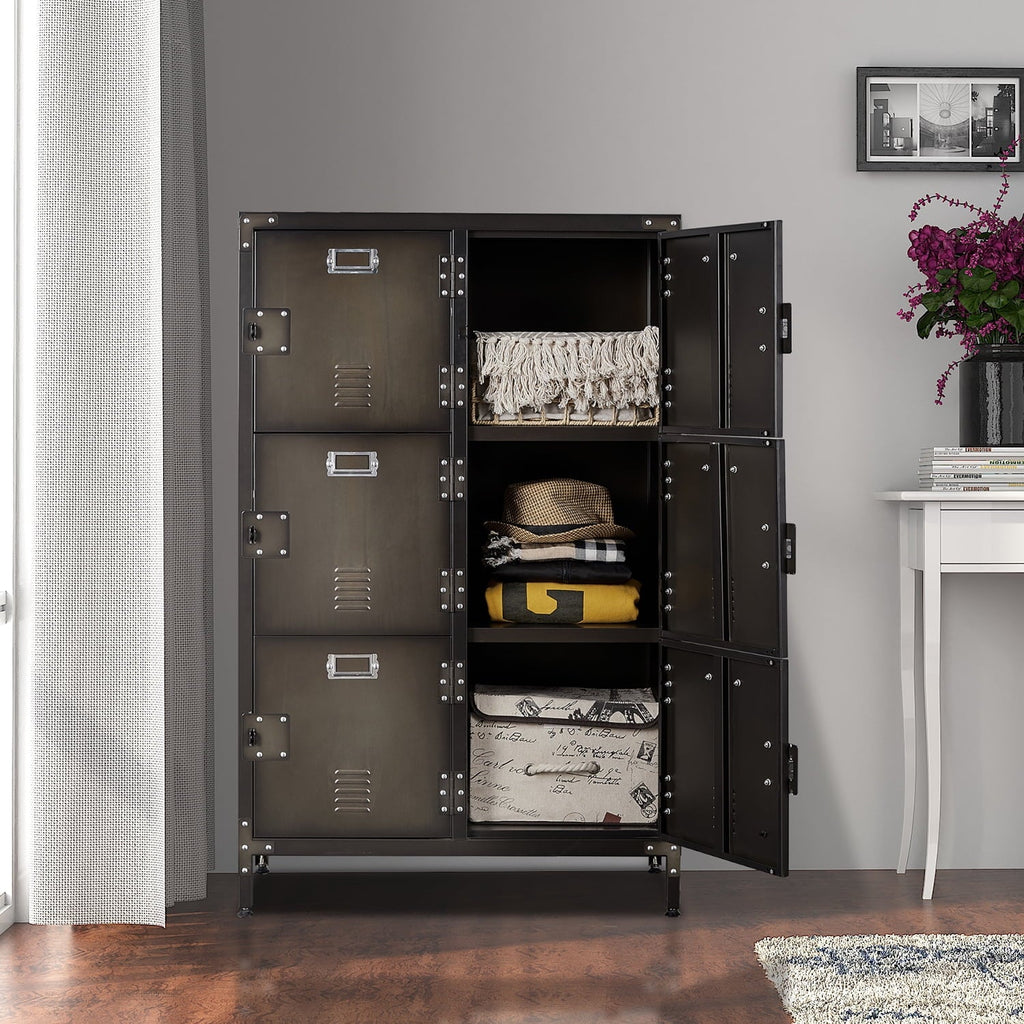 Metal Locker with Cabinets School Storage Employees Locker ,Office Storage Gym 47.3" STANI Bedroom Cabinet Steel Metal Students Shelf Steel Locker 2 for