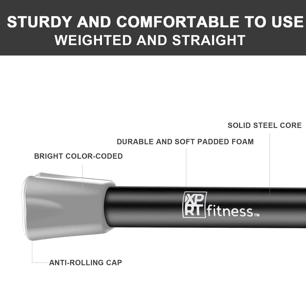 Foam Exercise Body With Aerobic Workout Total Fitness Bar Weight For Steel XPRT Padded 5lb+8lb+12lb