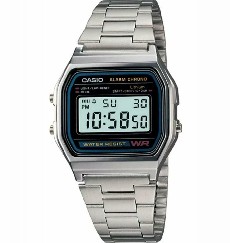 Men's Resistant Stainless Adjustable Features, Casio Bracelet a Watch, and Lock, Steel Stopwatch, with Digital Auto liquid and Alarm Calender with Classic Clasp
