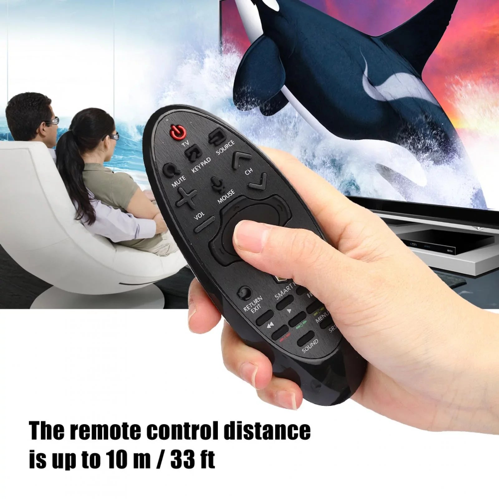 SR-7557 Remote Remote , HUB for TV, Emoshayoga Control Replacement Smart TV Black Remote Smart Control for Control for