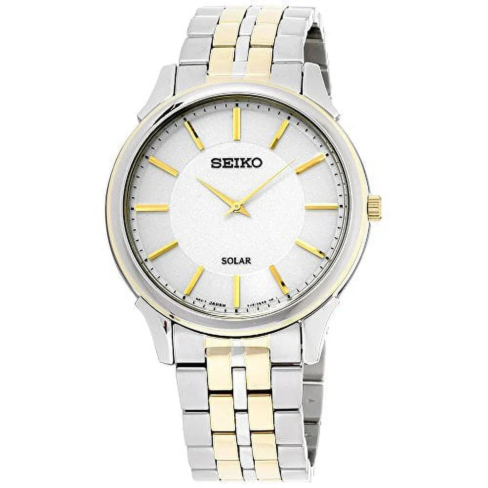 Reserve White Steel Dial Watch Core Two Solar Power Seiko SUP864 Tone Men's