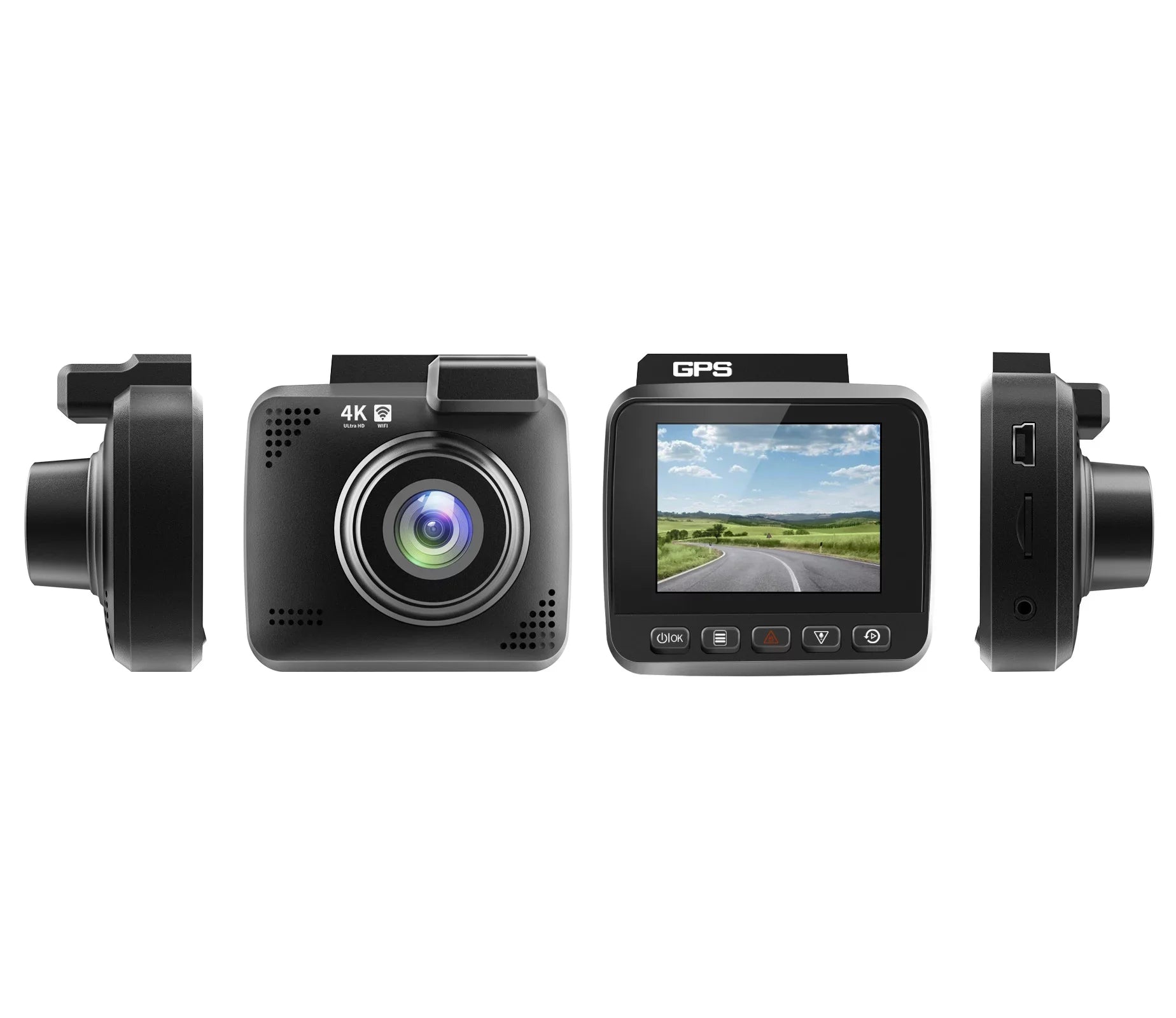 4K Parking Wide and Night Recording, Built-in for Dash & Driving Recorder Cam with Vision, 170° Monitor, Front 2160P Cars, Rear Dash G-Sensor, Camera, WDR, GPS Car WiFi Angle Cam FHD Loop with