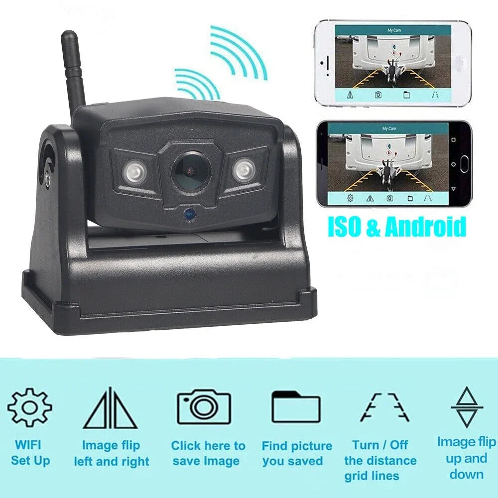 Magnetic Wireless Battery Backup 9600mAh Onemayship Front/Rear Camera View WiFi Camera,
