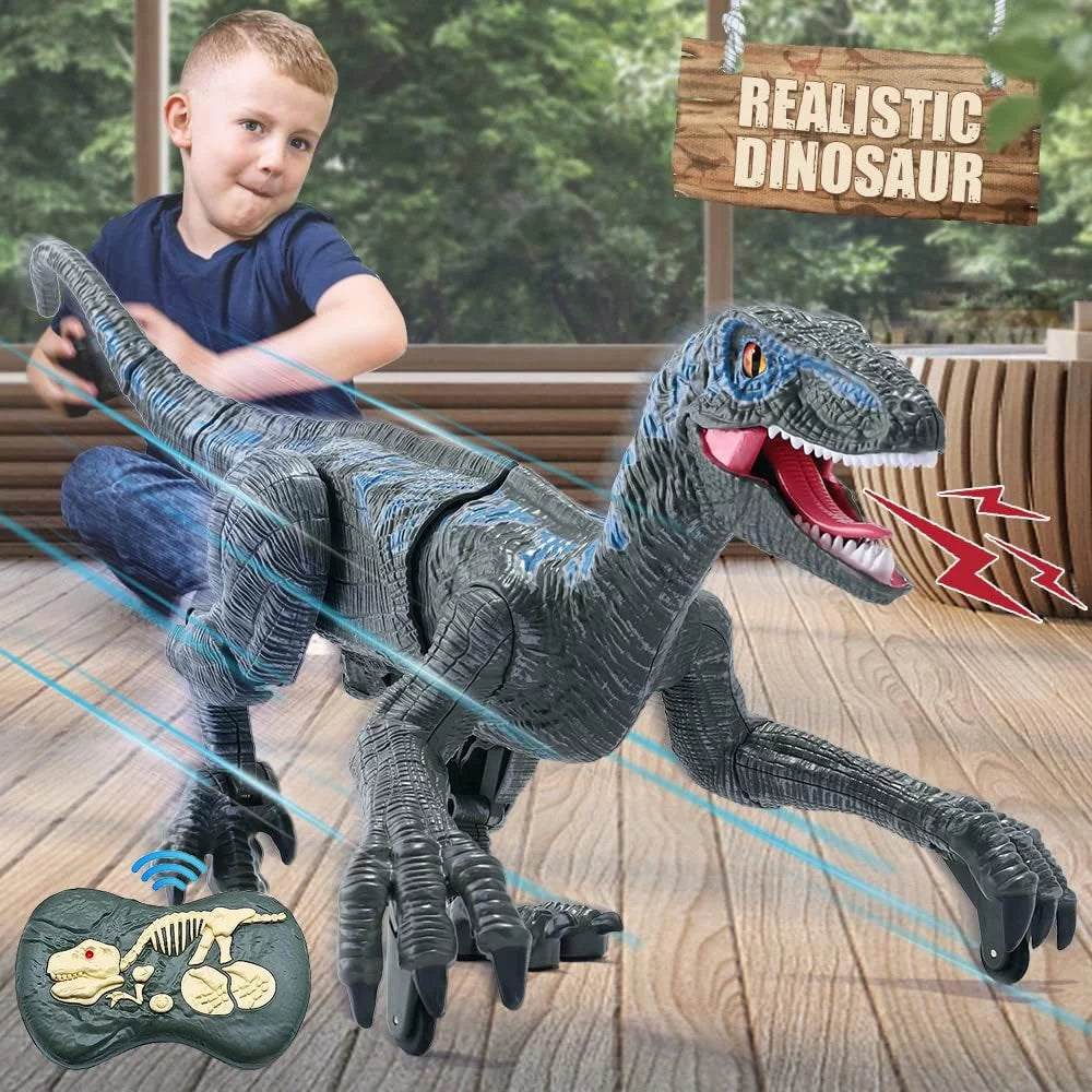 Robot JBee Walking for Gifts Toy Remote with RC Lights Old and Sounds Ctrl Boys T-Rex - Girls Control Dinosaur Blue Toys 8-12 Years Age for 5-7, Boys 3-5, Kids Dinosaur