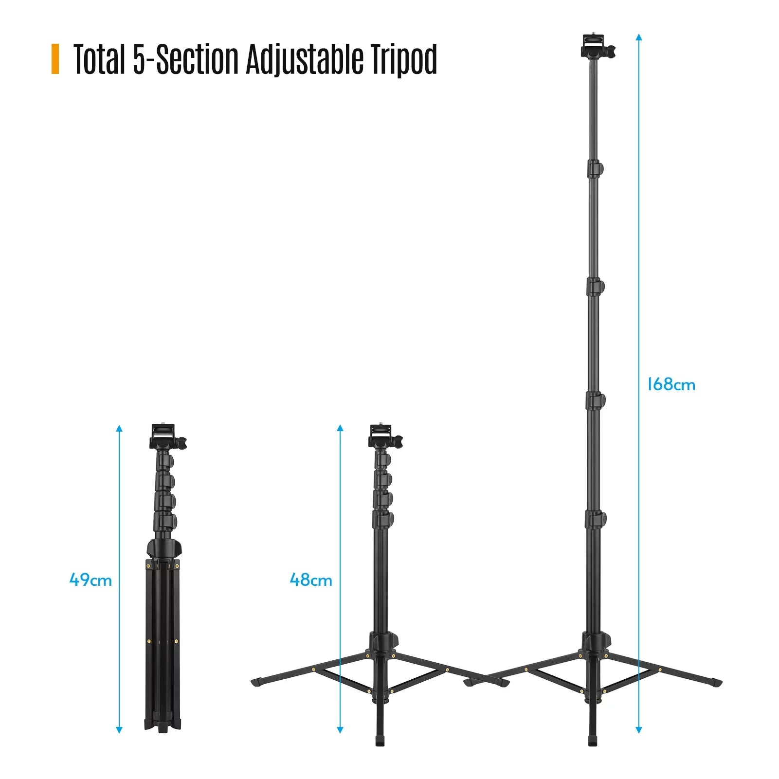 Mirrorless Andoer Selfie Supports Includes and Phone Action 3KG, Stick for to 2-in-1 Camera and Phone Holder, Cameras, up Tripod 168cm/66in Remote Cameras - and Shutter Action Smartphones, Bracket,