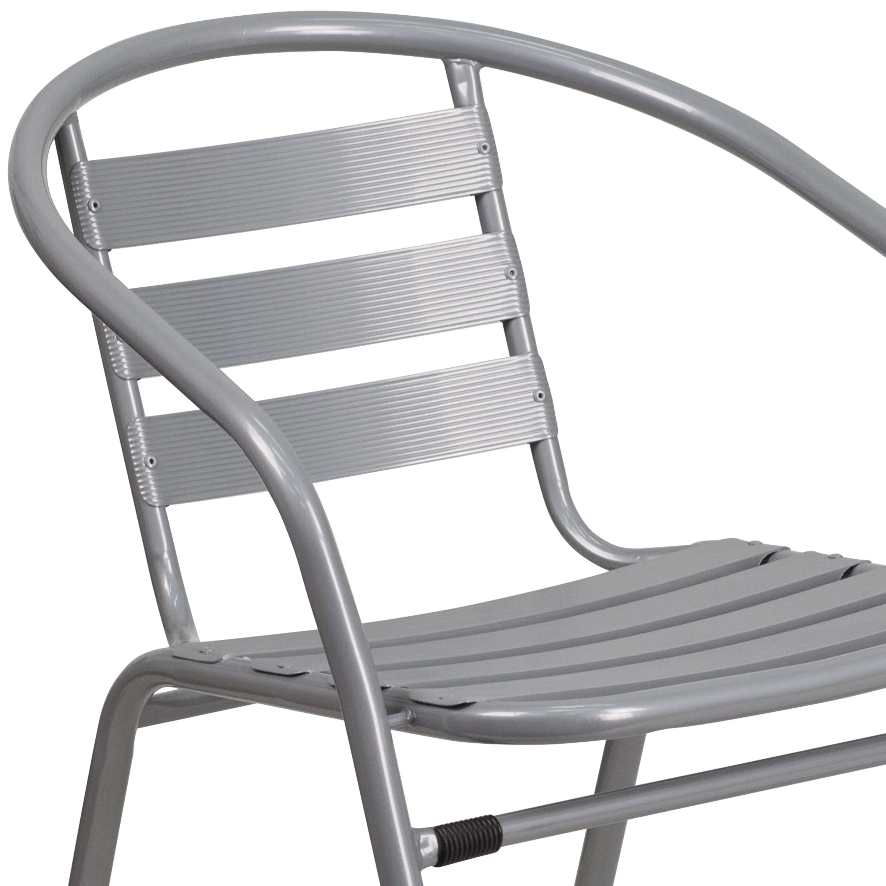 with Pack Silver Aluminum Metal Flash 4 Chair Furniture Slats Restaurant Stack