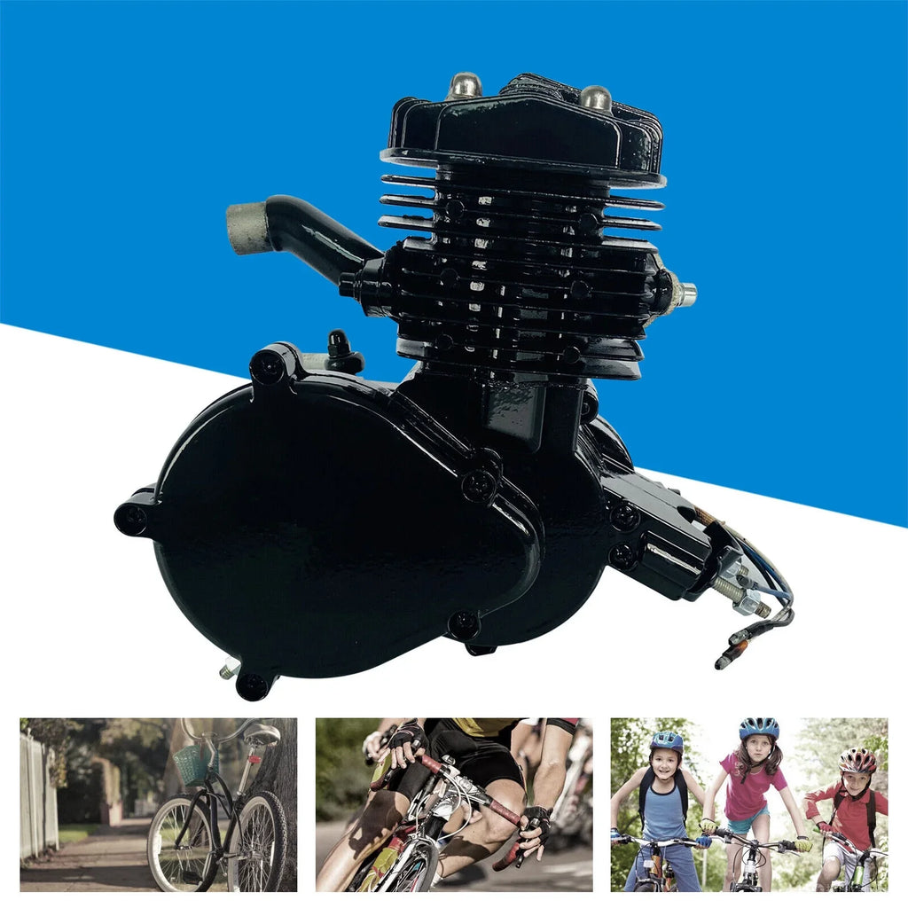 Air-Cooled 2-Stroke Petrol Assembled 80cc Black Full Single Bicycle Engine Bike Gas Motorized Motor Cylinder Miumaeov