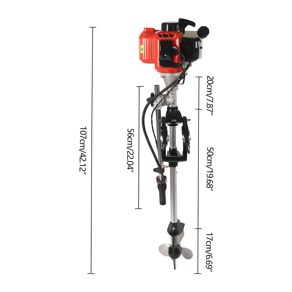 52CC Pull 2.3HP Outboard w/Air Starter Boat 2-Stroke Cooling System Motor Engine