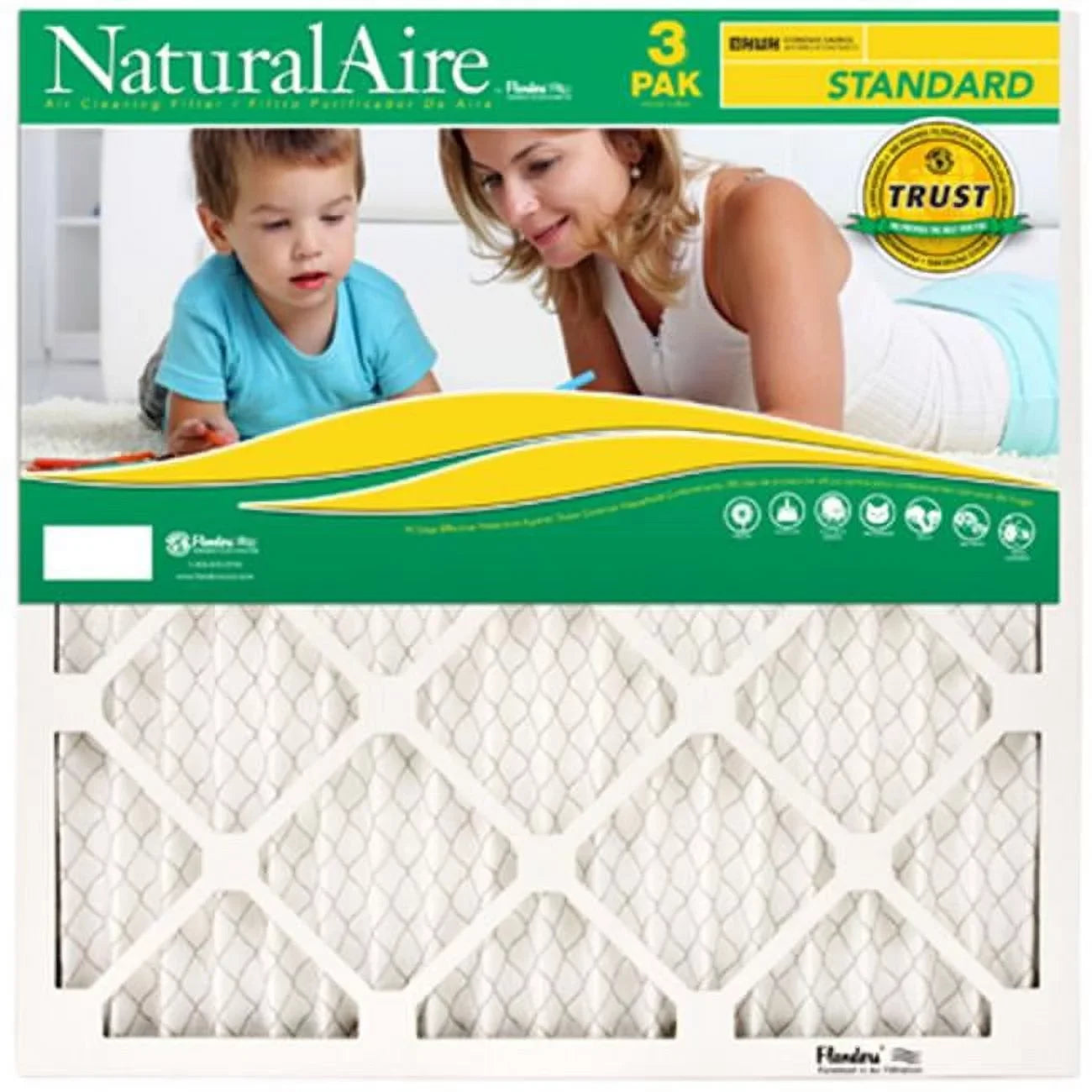 Pack- Pleated in. Flanders Pack Air x 19.9 - Standard 4 87357.012025 Natural 3 Of Filter 24.9