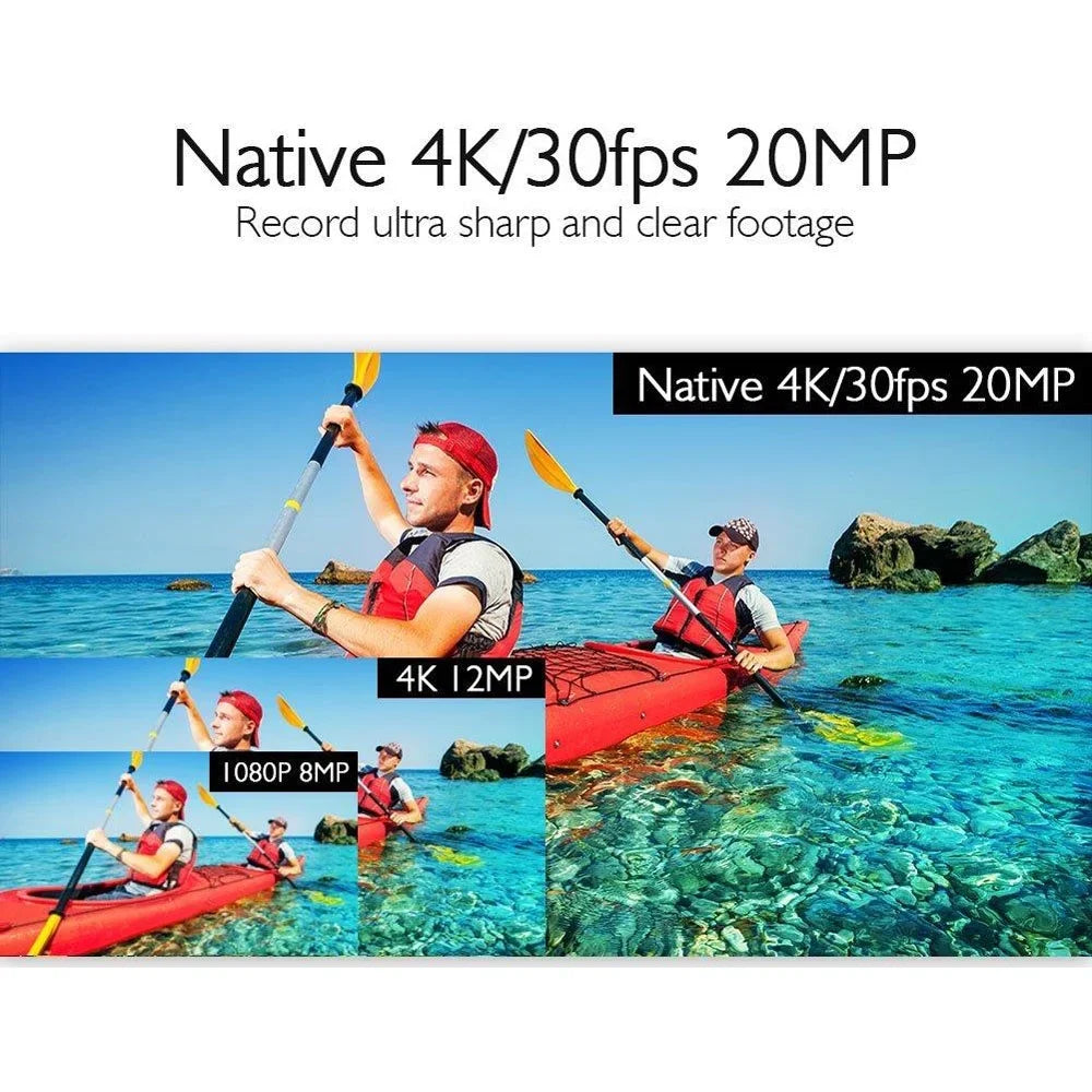 '- Akaso with V50 4K/30fps Wi-Fi Action 20 Box) MP Camera-Native (Open
