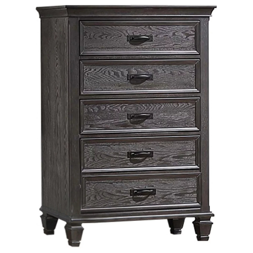 Bar Tall Handles, Weathered Eli Chest, Brown Dresser Benjara Inch 52 Drawers, 5
