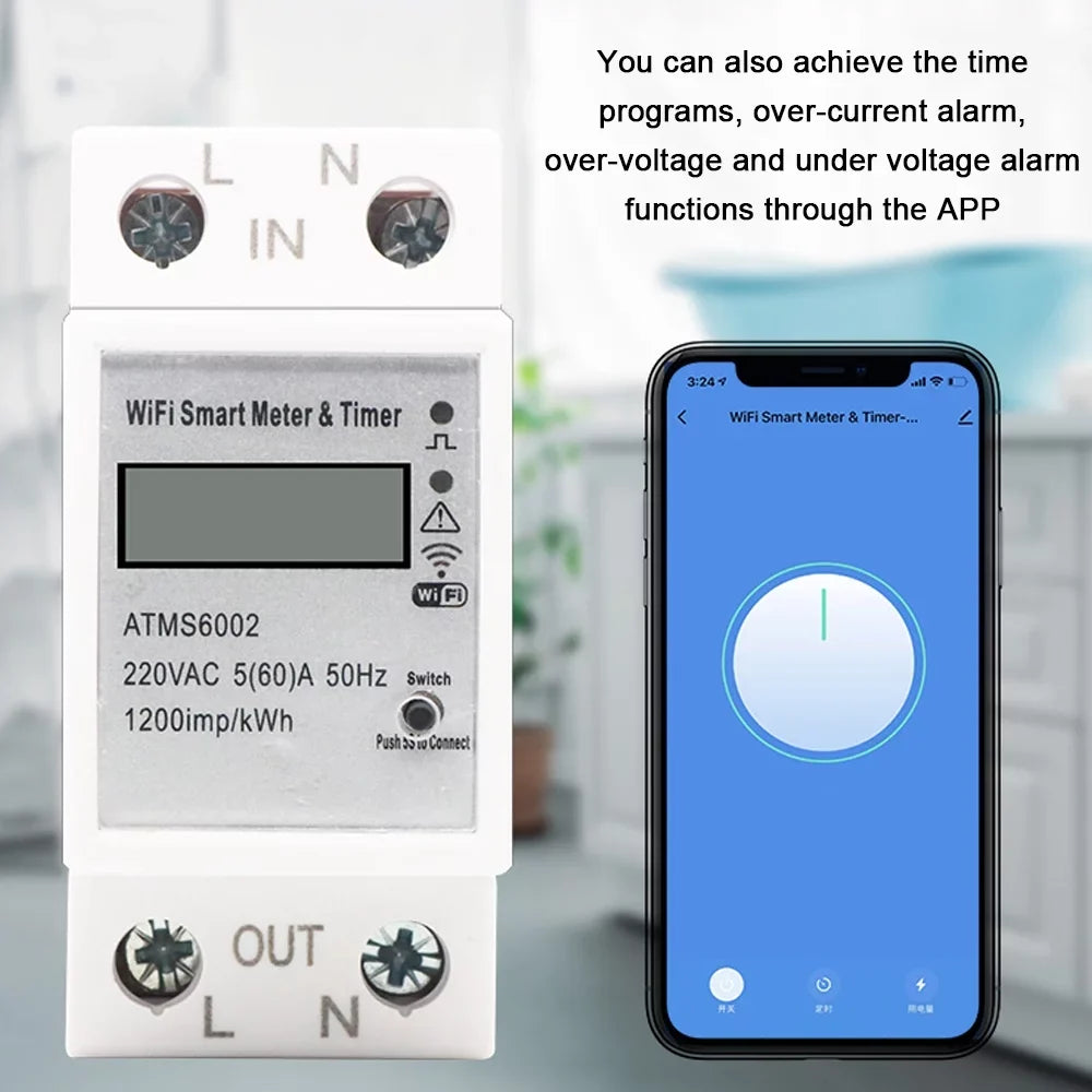 Energy Manual Reading Mobilephone Meter Need APP Meter Remotes Home WiFi Intelligent Home Control Meter Intelligent Walmeck Intelligent Electric Meter No Meter Timer Electric Electric
