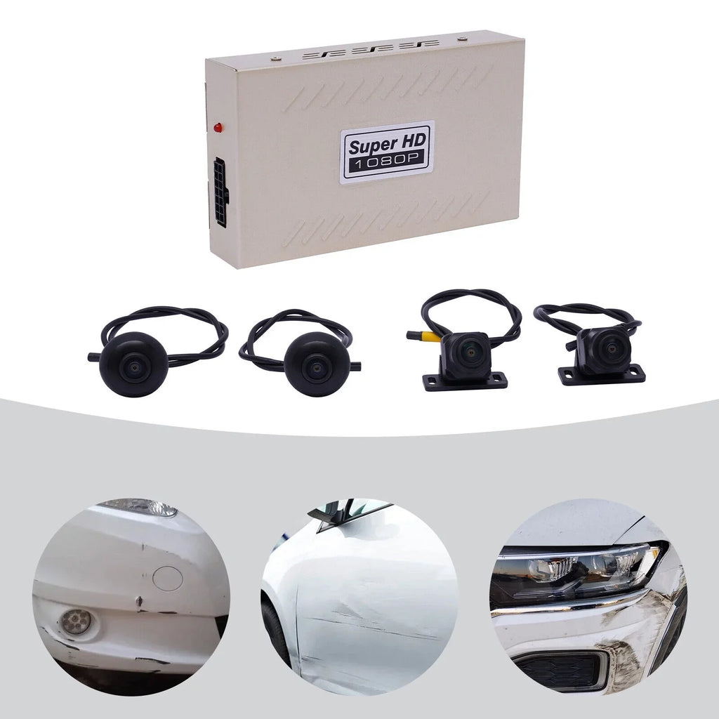 Panoramic Recording 720P DVR 4-camera Car View Bird System 360°