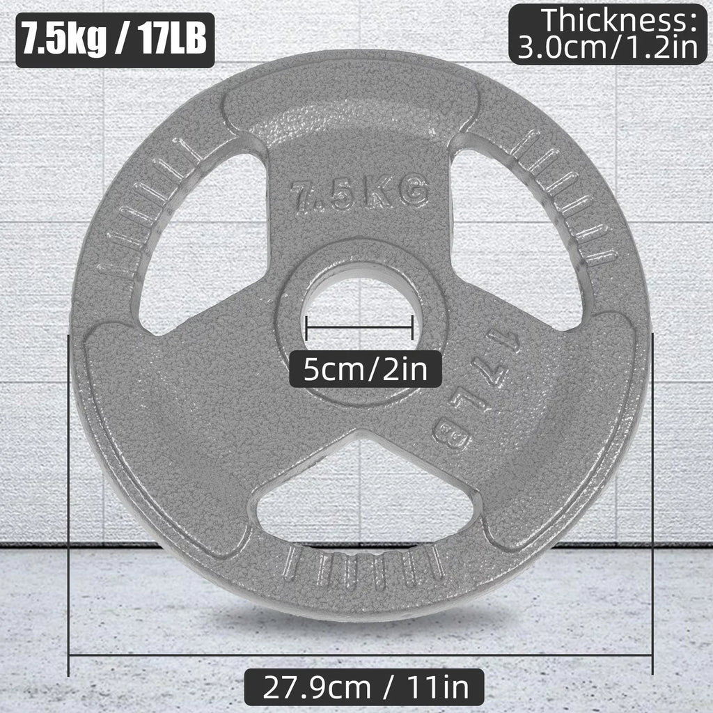 17LB Olympic 2 Weightlifting, Plate Weight Cast Iron Olympic Pack Strength Standard and or Training Plates, for
