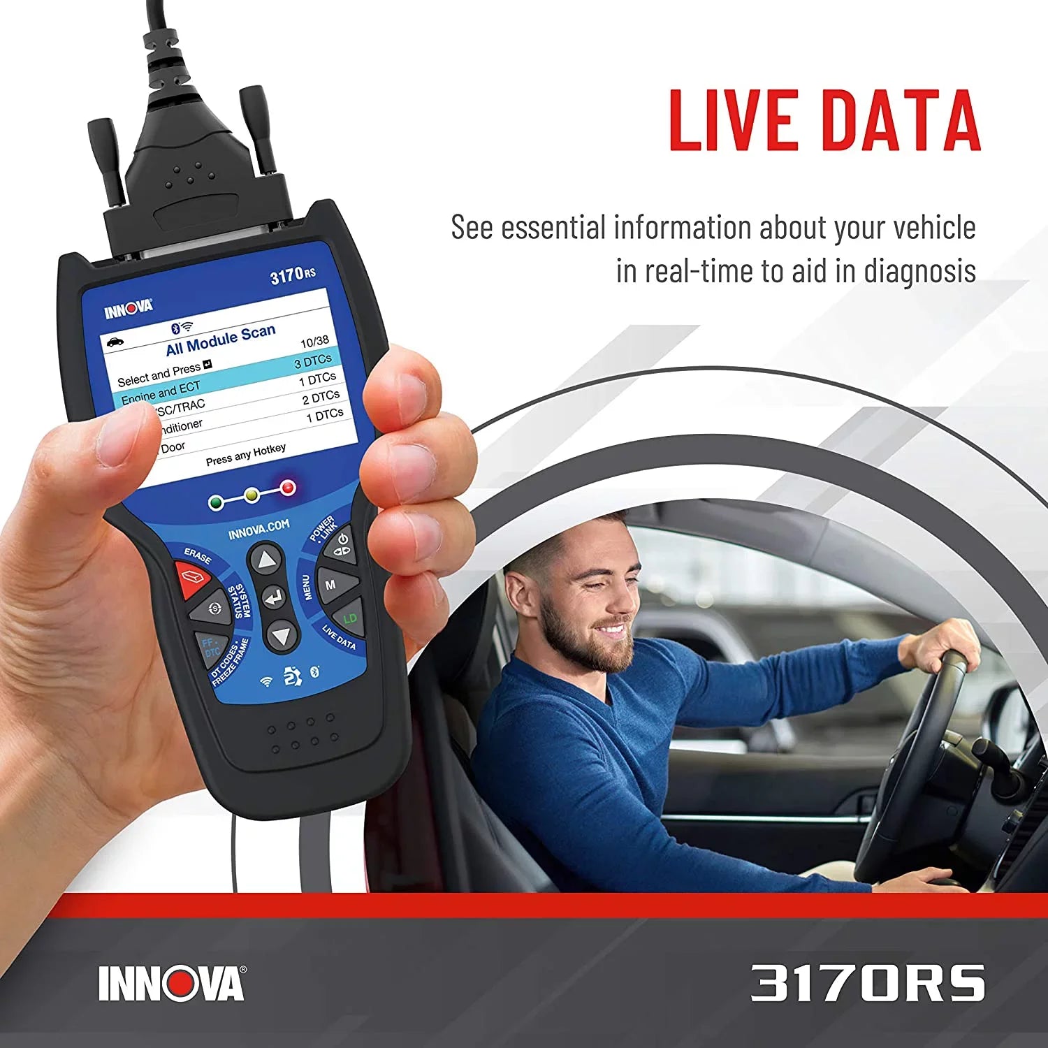 INNOVA Bluetooth Reader Scanner Vehicle 3170RS Code Diagnostic FixAssist
