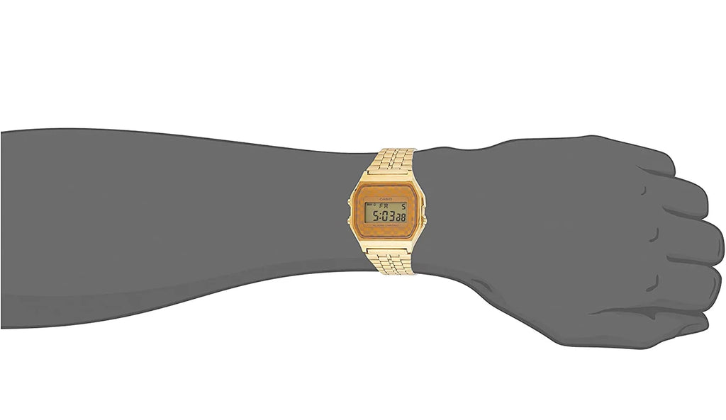 Men's Steel Casio Gold A159WGEA-9A Quartz Watch Tone Digital Stainless Vintage