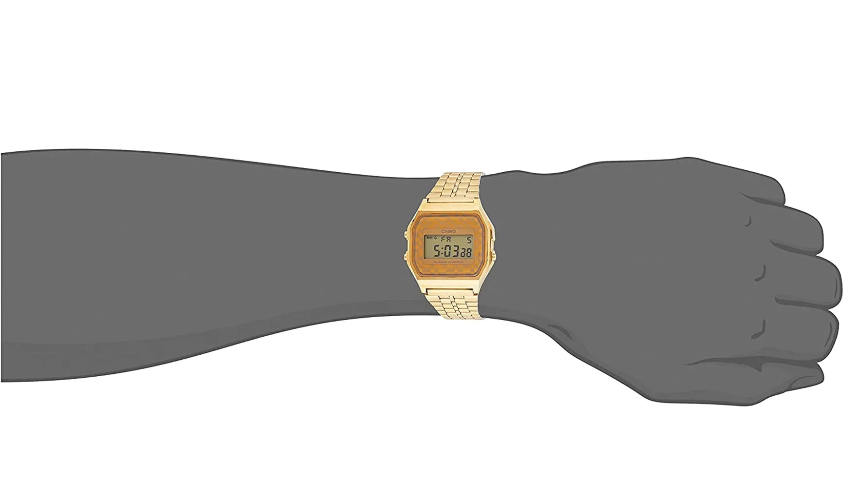 Men's Steel Casio Gold A159WGEA-9A Quartz Watch Tone Digital Stainless Vintage