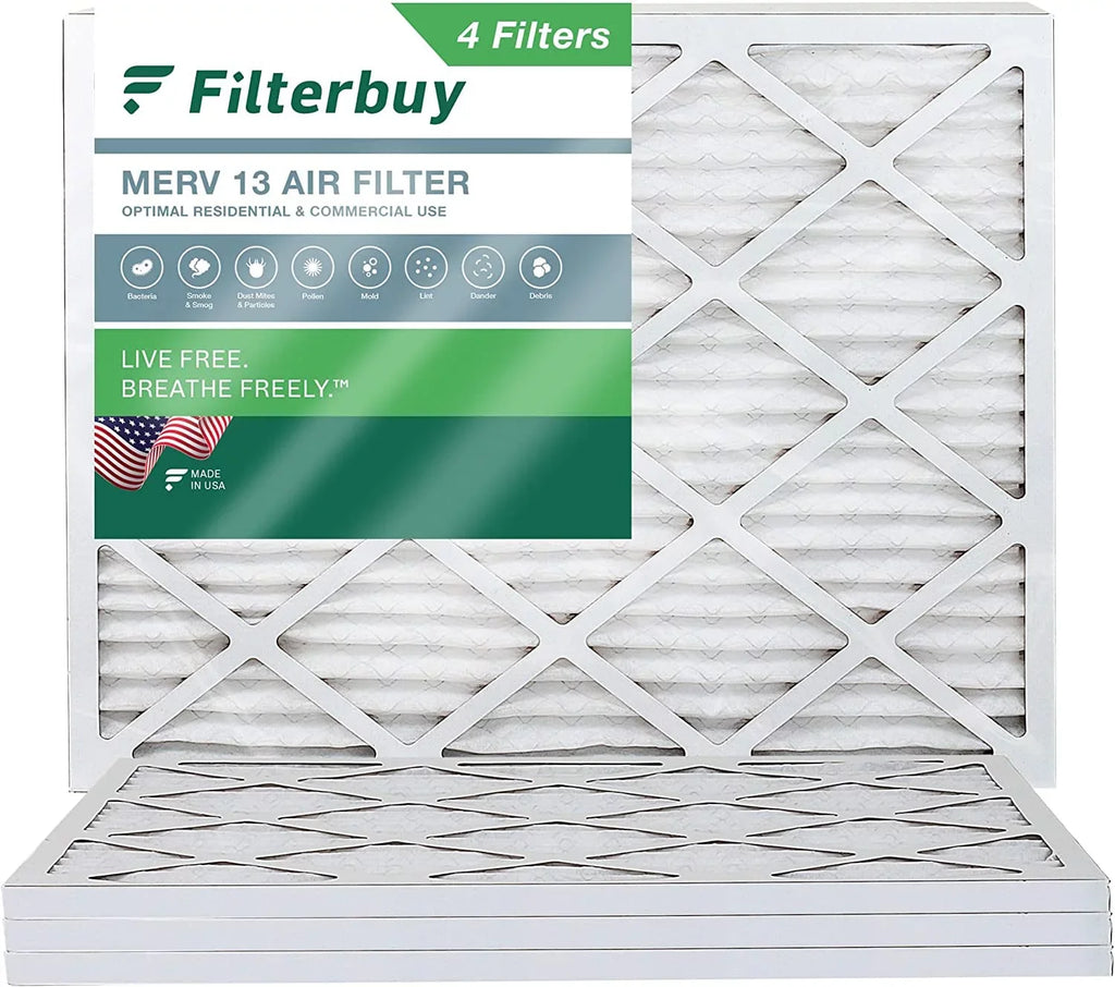 AC HVAC (4-Pack) 16x21x1 MERV Furnace Air 13 Filters Pleated Filterbuy