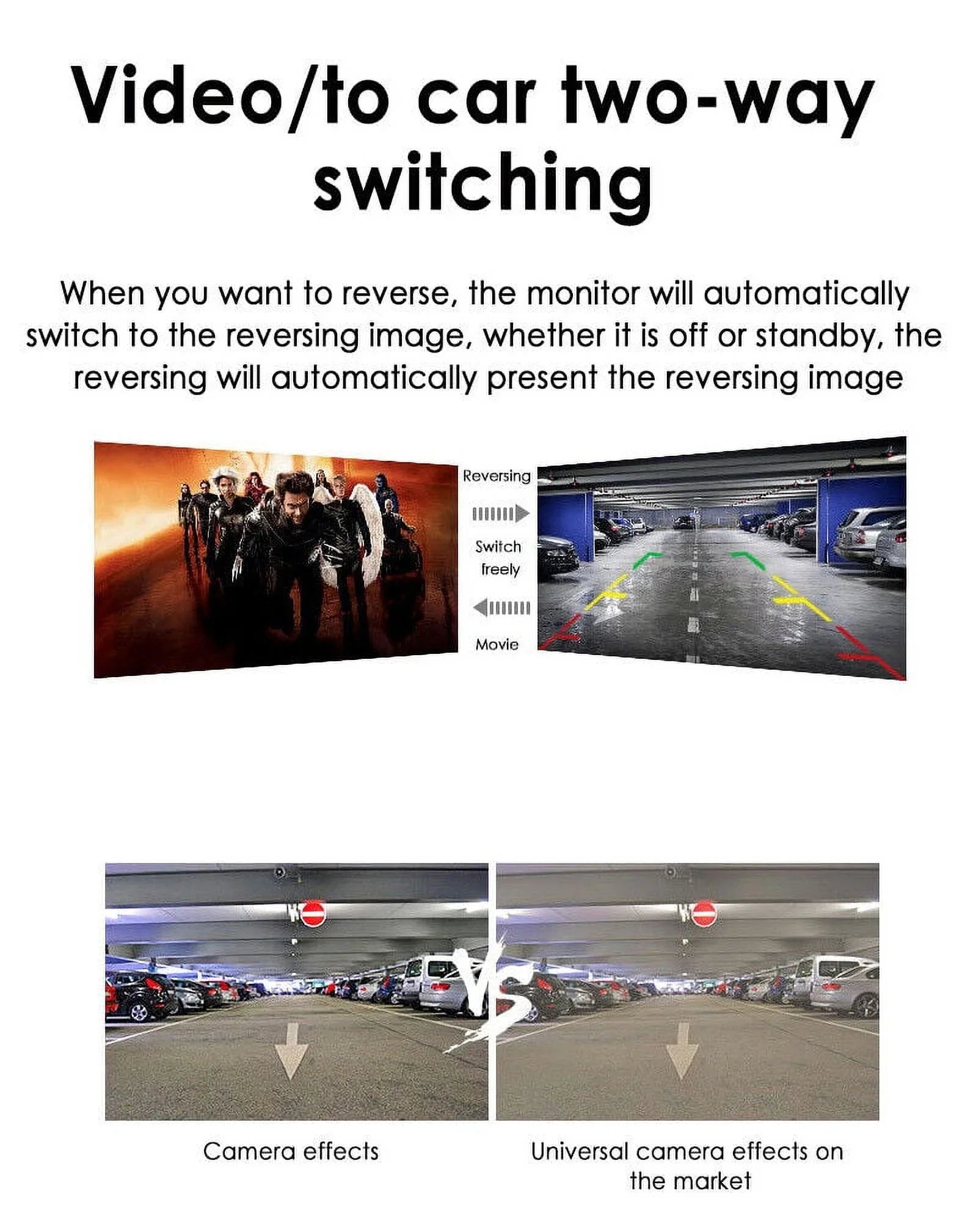 View Wireless HD Monitor Kit 5" KingFurt Camera Backup Car Night Rear Vision Waterproof