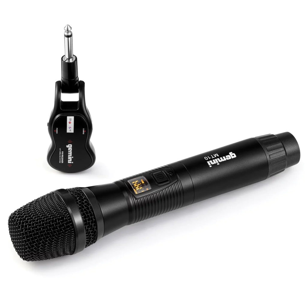 Powered LED Bluetooth 843631170892 UHF Gemini 15" Speaker Wireless Microphone GMU-M100 Single System, & Dual