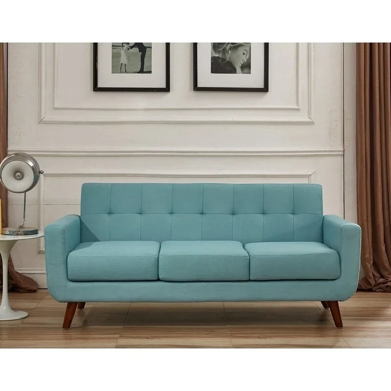 U.S. Upholstered Mid-century Tufted Furniture US Sofa Pride Payne'S Pride Grey Grace Rainbeau Furniture Linen