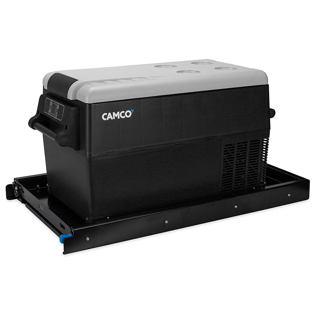 | Features Camco 264lbs to Steel & Safety Ball Slide Camper/RV (51530) | Electric Holds Latch Refrigerator Slides Up Bearing Portable Medium