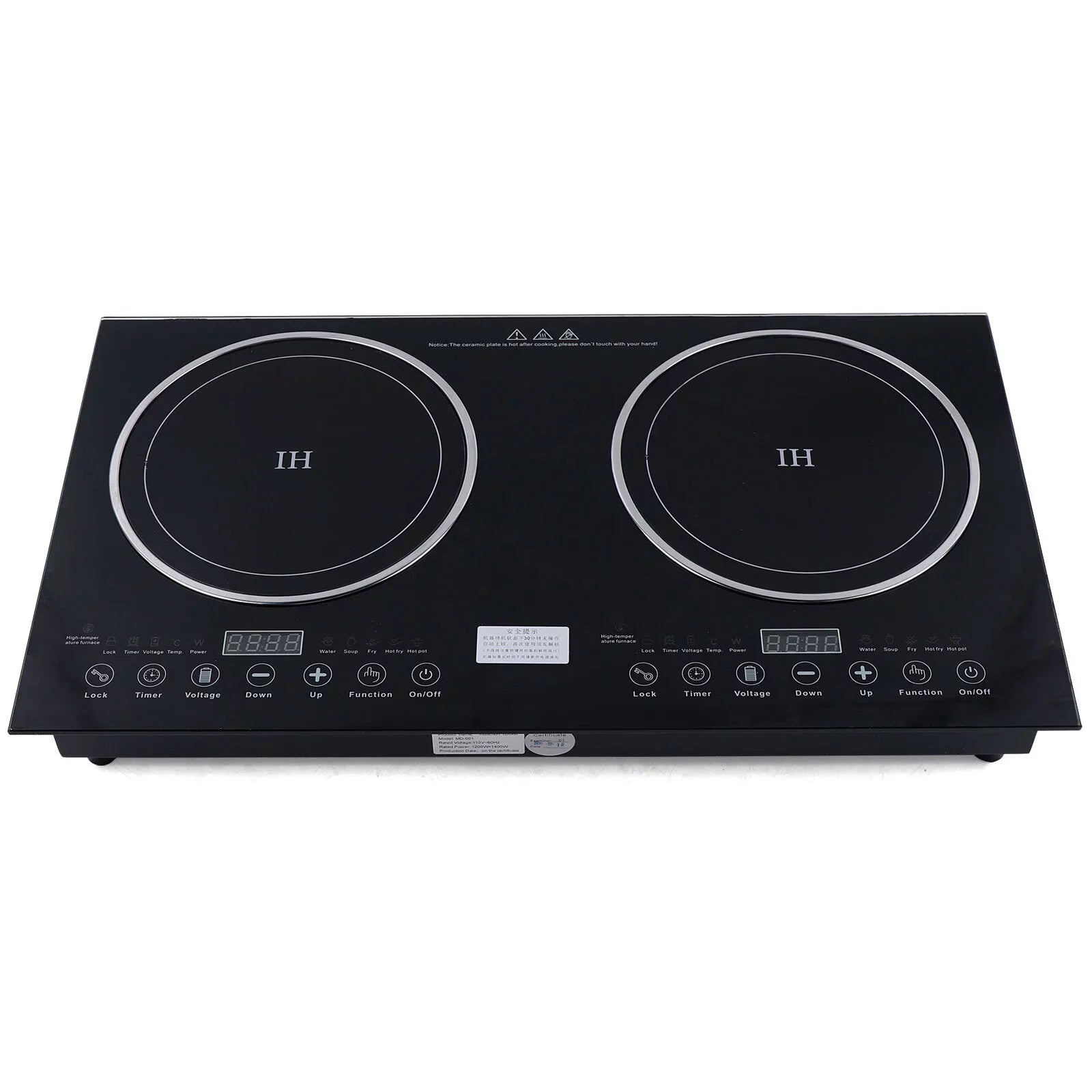 Digital Dual 1200W Burner Cooktop Sensor Cooker Touch ANQIDI Countertop Stove Cooker+1400W Ceramic Portable
